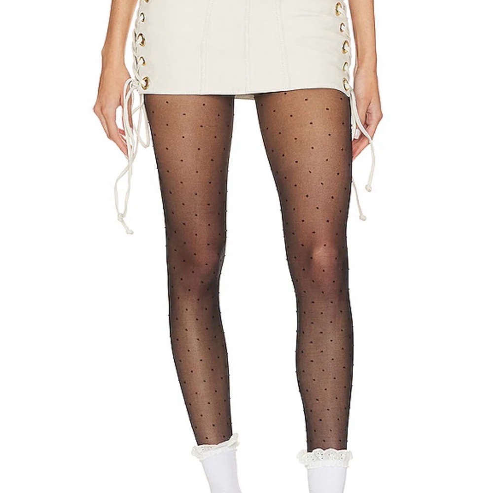Camila Coelho Juliana Beige Lace-Up Mini Skirt NWT